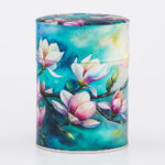 Caja de té ilustrada tradicional, artesanía francesa - Mokuren