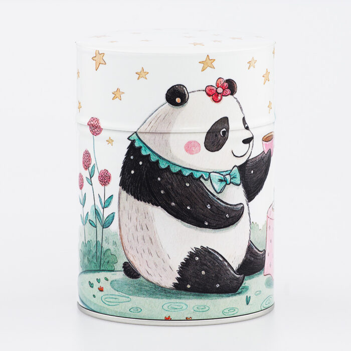 Scatola da tè illustrata tradizionale francese realizzata a mano - Panda Cha