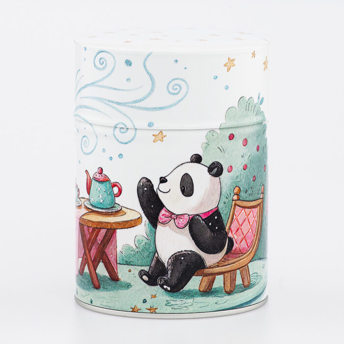 Scatola da tè illustrata tradizionale francese realizzata a mano - Panda Cha