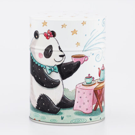 Scatola da tè illustrata tradizionale francese realizzata a mano - Panda Cha
