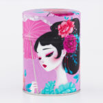 Boîte à thé traditionnelle illustrée artisanale française - Yuzuki par Sybile Art