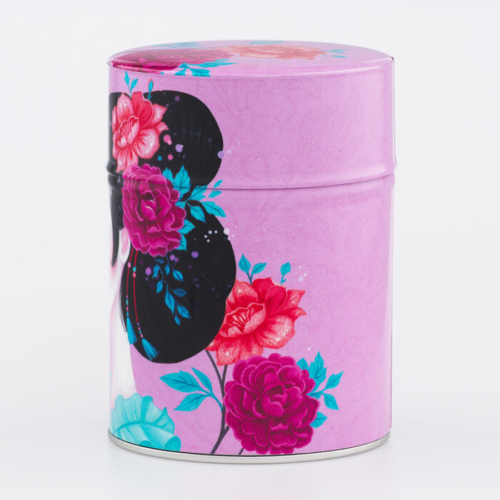 Boîte à thé traditionnelle illustrée artisanale française - Yuzuki par Sybile Art