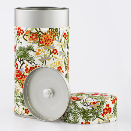 Grande boîte à thé washi chiyogami artisanale française - Fukugawa