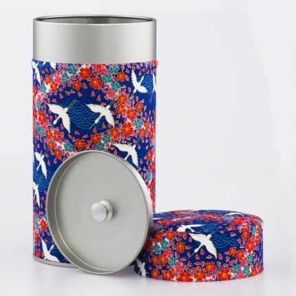 Grande boîte à thé washi chiyogami artisanale française - Hokin