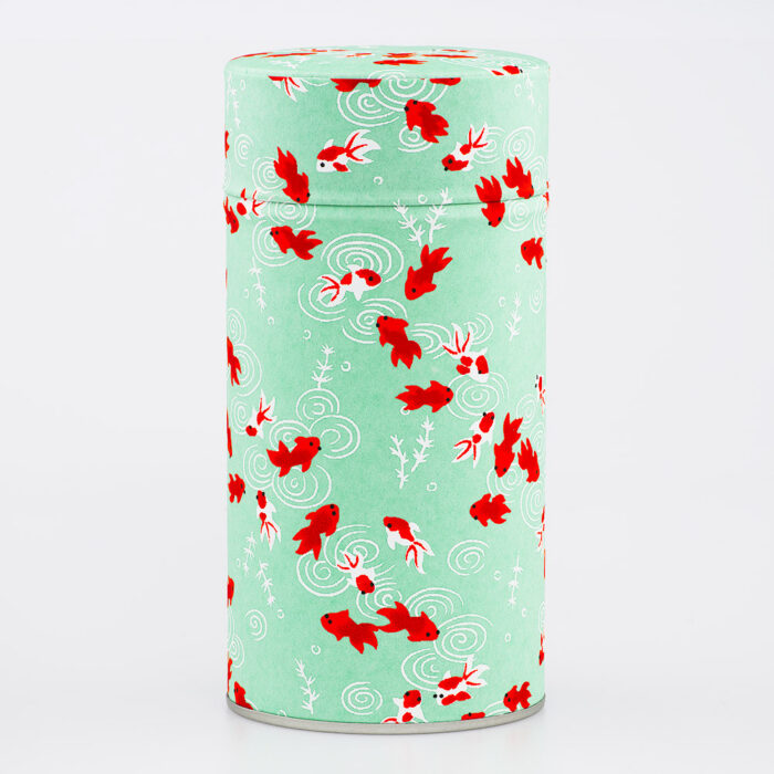 Grande boîte à thé washi chiyogami artisanale française - Sakana