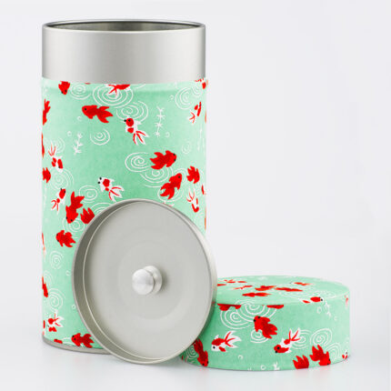 Grande boîte à thé washi chiyogami artisanale française - Sakana