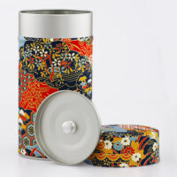 Grande boîte à thé washi chiyogami artisanale française - Sanuki