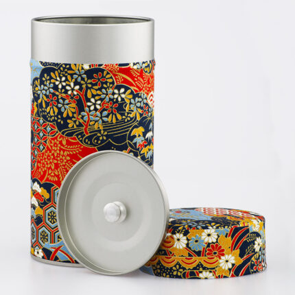 Grande boîte à thé washi chiyogami artisanale française - Sanuki