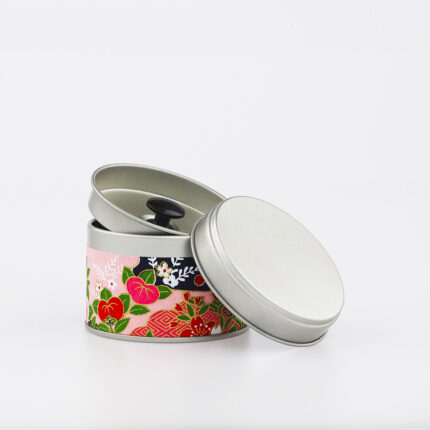 Petite boîte à thé washi chiyogami artisanale française - Anan