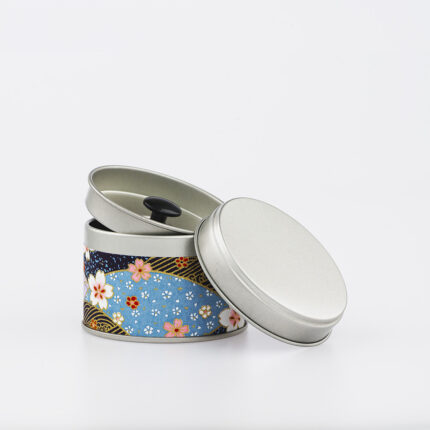 Petite boîte à thé washi chiyogami artisanale française - Okazaki