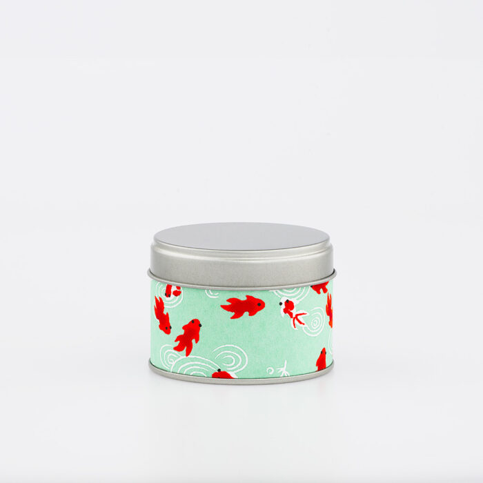 Petite boîte à thé washi chiyogami artisanale française - Sakana