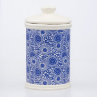 Boîte à thé en faïence artisanale de Desvres