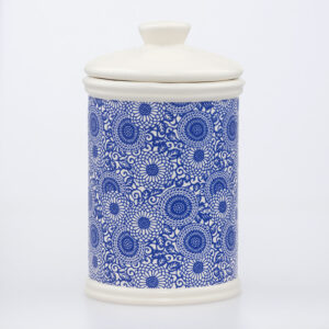 Boîte à thé en faïence artisanale de Desvres