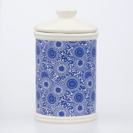 Boîte à thé en faïence artisanale de Desvres