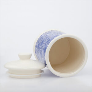 Boîte à thé en faïence artisanale de Desvres