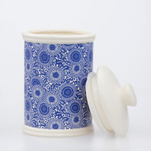 Boîte à thé en faïence artisanale de Desvres