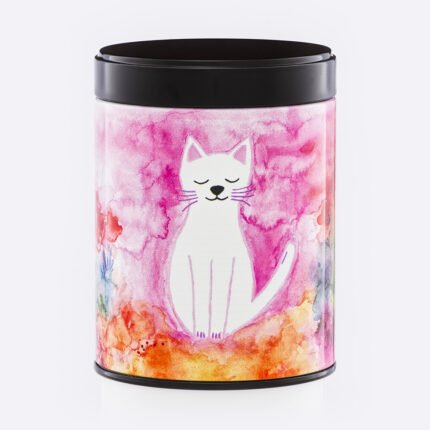 Boîte à thé illustrée empilable Chat céleste