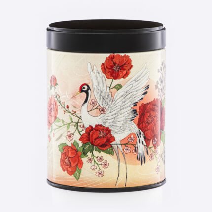 Boîte à thé illustrée empilable Envol écarlate
