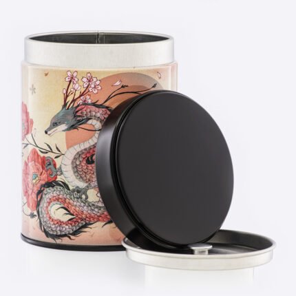 Boîte à thé illustrée empilable Souffle du cerisier