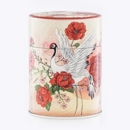 Boîte à thé illustrée Envol écarlate