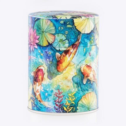 Boîte à thé illustrée Koi